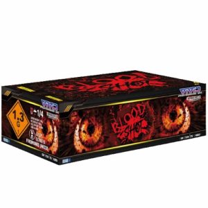 Bloodshot 139 shot compound firework by vivid pyrotechnics