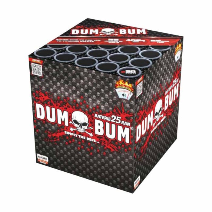 Dum bum 25 shot 30mm cake/barrage firework loud salute
