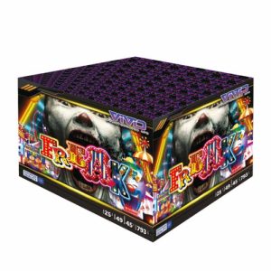 Freak cakes / barrages by vivid fireworks 49 shots multi coloured peony