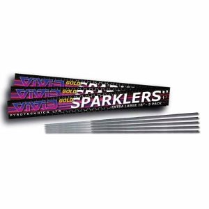 GOLD Sparklers 18’ handheld pack of 5 by vivid fireworks
