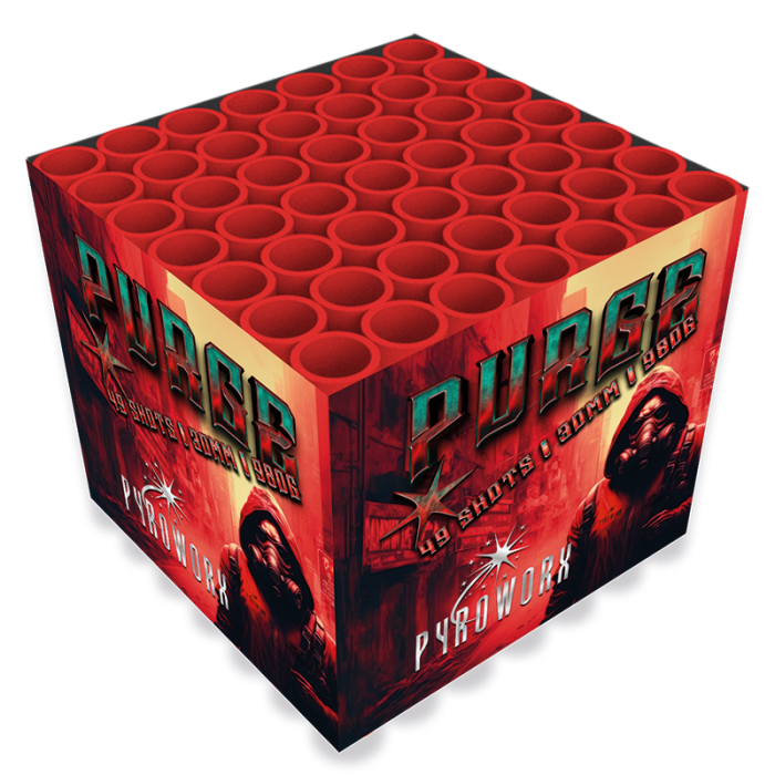Purge 49 shot firework by pyroworx – colours, effects and loud