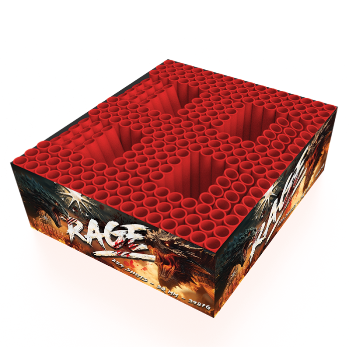 RAGE 224 shot Compound by Pyroworx Fireworks