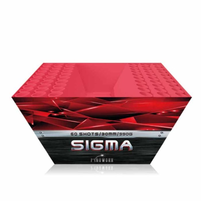 Sigma cake / barrage firework V-shape by pyroworx