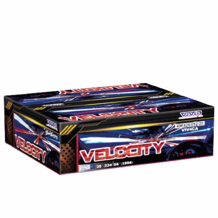 Velocity compound cake/barrage 224 shot firework by vivid pyrotechnics