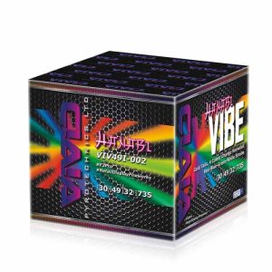 Vibe Low Noise changing colour cake firework by vivid pyrotechnics