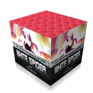 White spider hanging horse tail Low Noise firework by pyroworx
